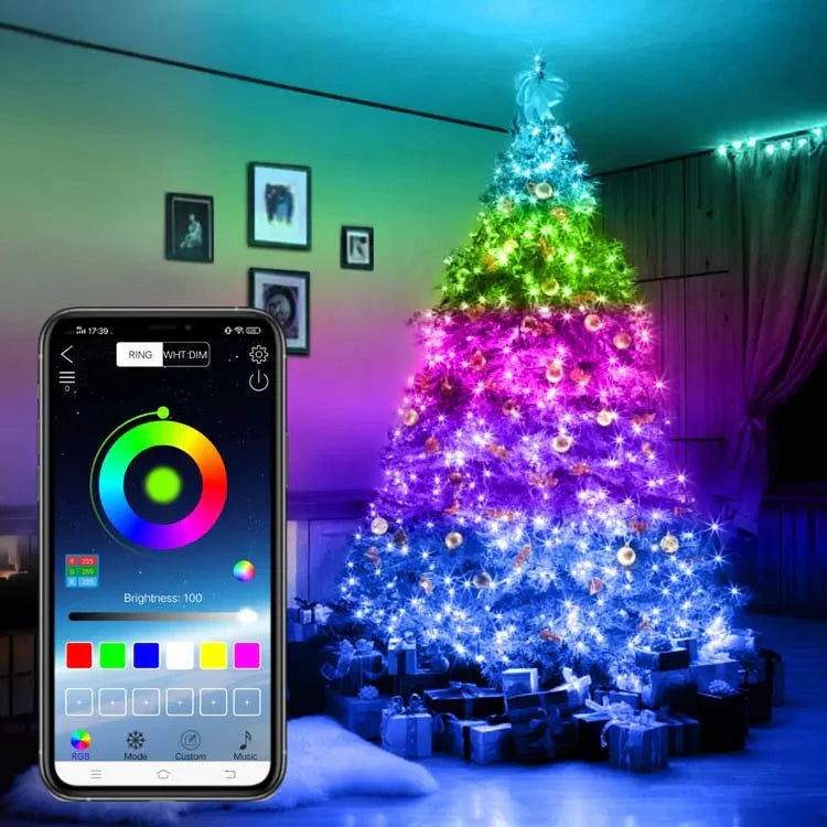 LUZ NAVIDEÑA LED INTELIGENTE BLUETOOTH 10 METROS