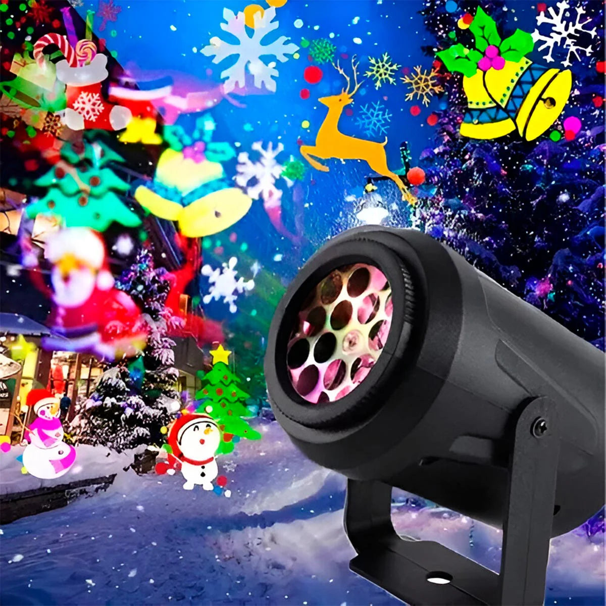 PROYECTOR LED NAVIDEÑO | FIGURAS MÁGICAS + EFECTO NIEVE