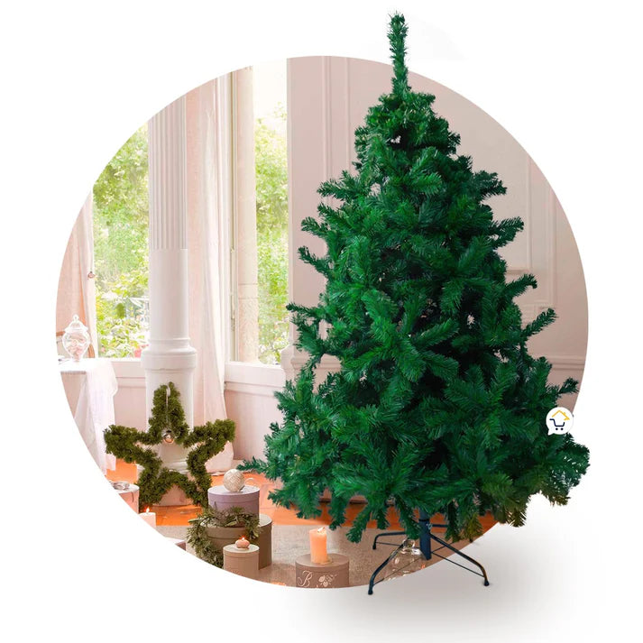 ÁRBOL DE 150 CM CON BASE ESTABLE | RAMAS SÚPER VERDES Y FRONDOSAS