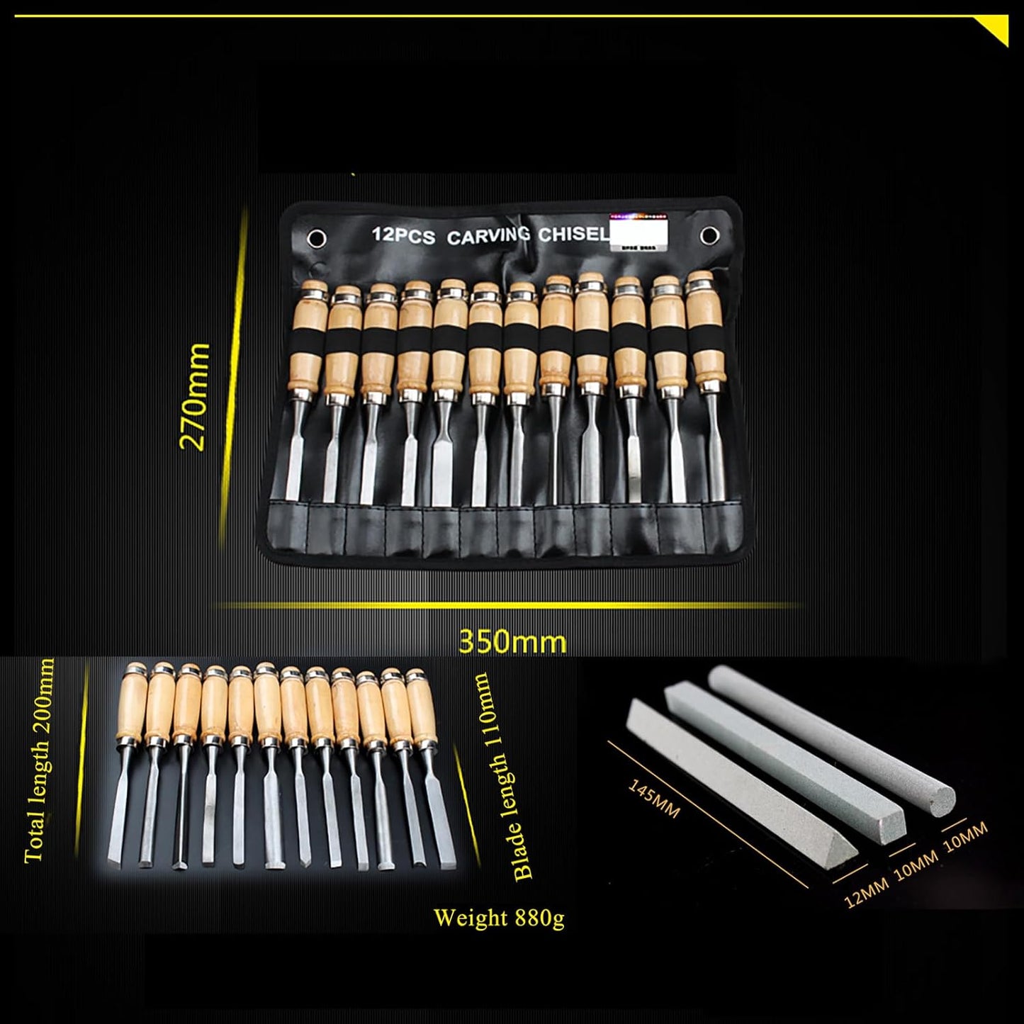 SET DE TALLADO 12 PCS + ESTUCHE ORGANIZADOR GRATIS