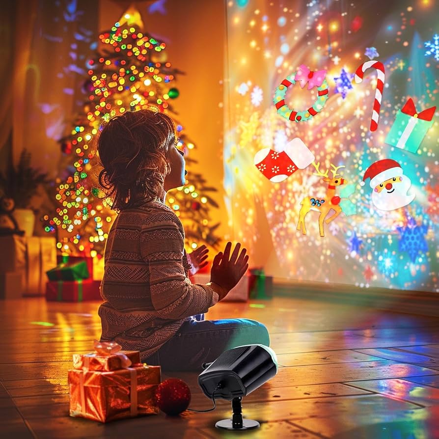 PROYECTOR LED NAVIDEÑO | FIGURAS MÁGICAS + EFECTO NIEVE