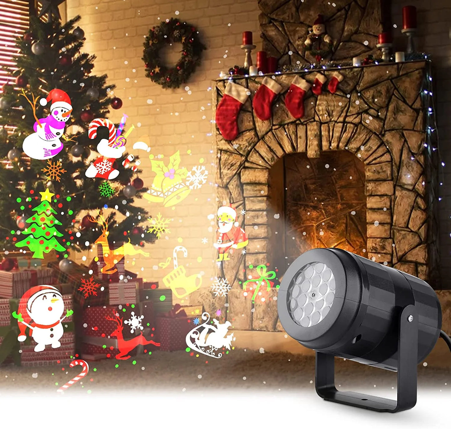PROYECTOR LED NAVIDEÑO | FIGURAS MÁGICAS + EFECTO NIEVE