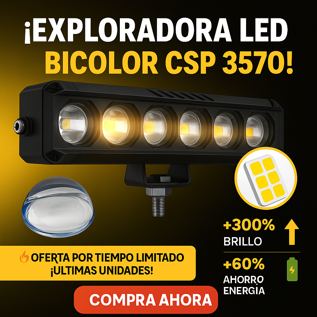 EXPLORADORA LED 6 OJOS| 120W POTENCIA REAL + RESISTENCIA IP67