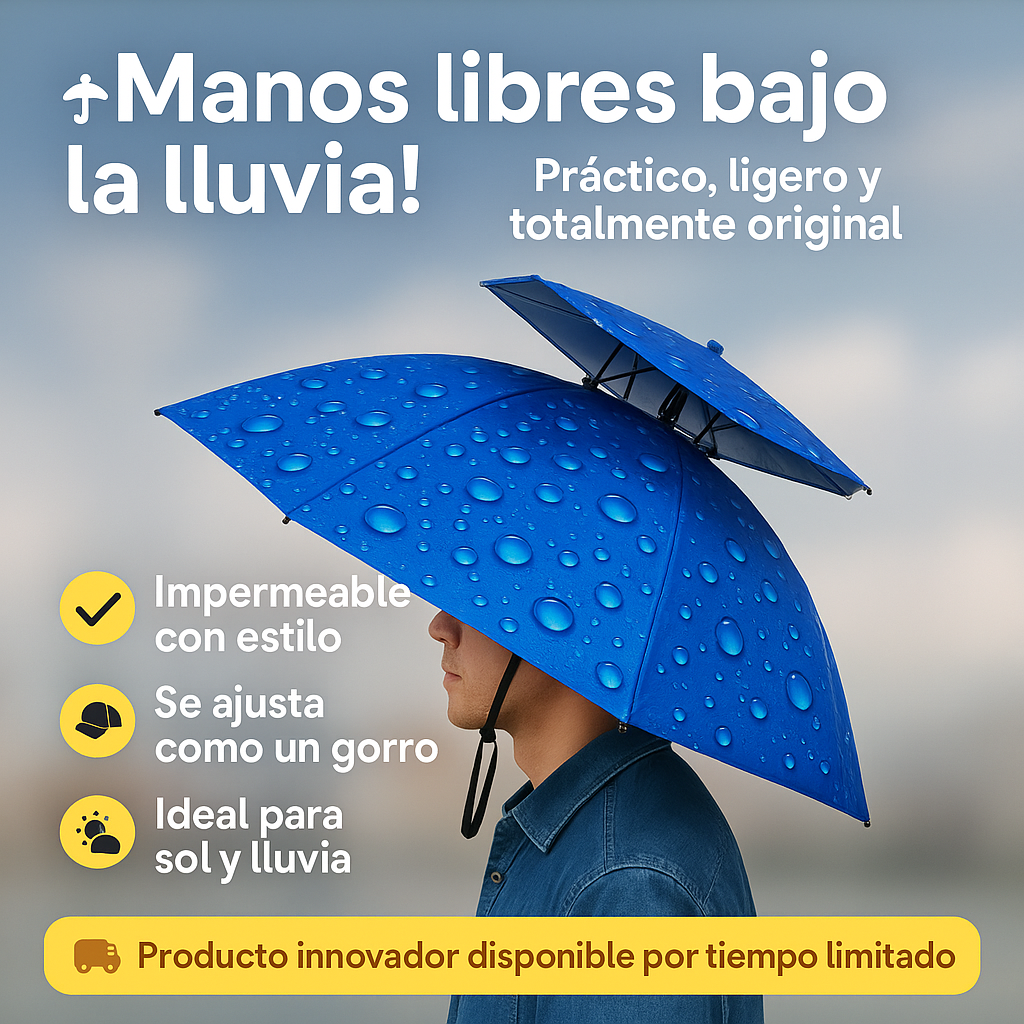 🎁 PACK REGALO: SOMBRILLA MANOS LIBRES + FUNDA PLEGABLE GRATIS