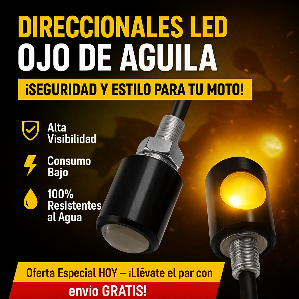 PAR DIRECCIONALES OJO DE AGUILA | LUZ LED + SECUENCIA DINÁMICA