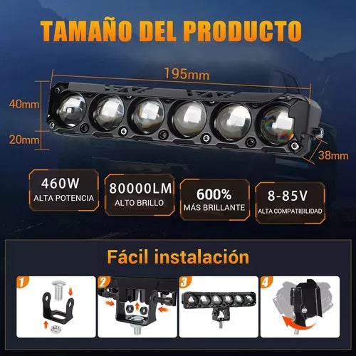 EXPLORADORA LED 6 OJOS| 120W POTENCIA REAL + RESISTENCIA IP67
