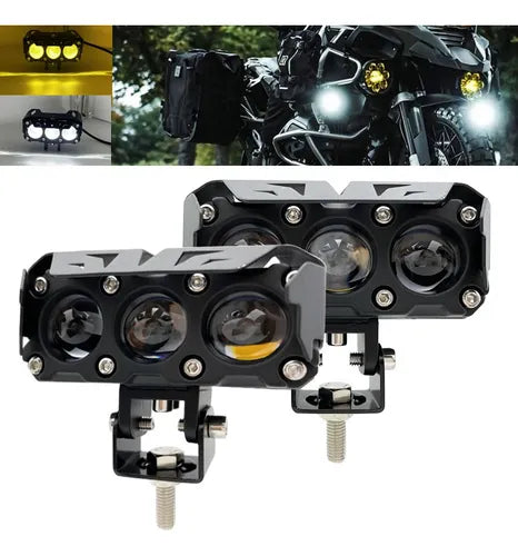 PAR DE EXPLORADORAS LED 3 OJOS| 120W POTENCIA REAL + RESISTENCIA IP67
