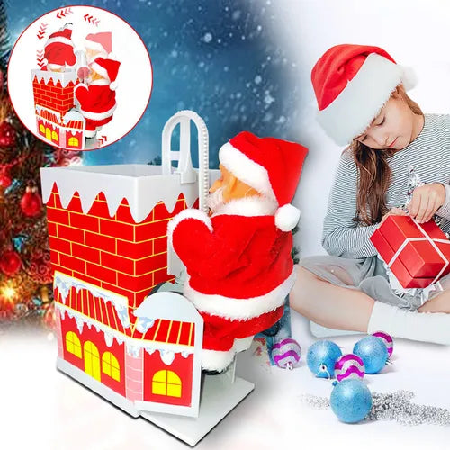 PAPÁ NOEL ESCALADOR DE CHIMENEA | MOVIMIENTO REALISTA + SONIDO DE CAMPANAS GRATIS