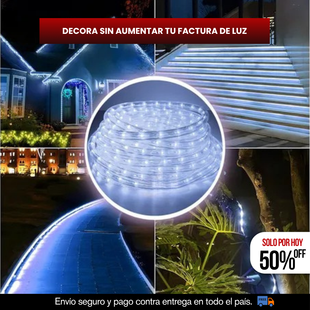MANGUERA LED SOLAR 10 METROS + CONTROL REMOTO