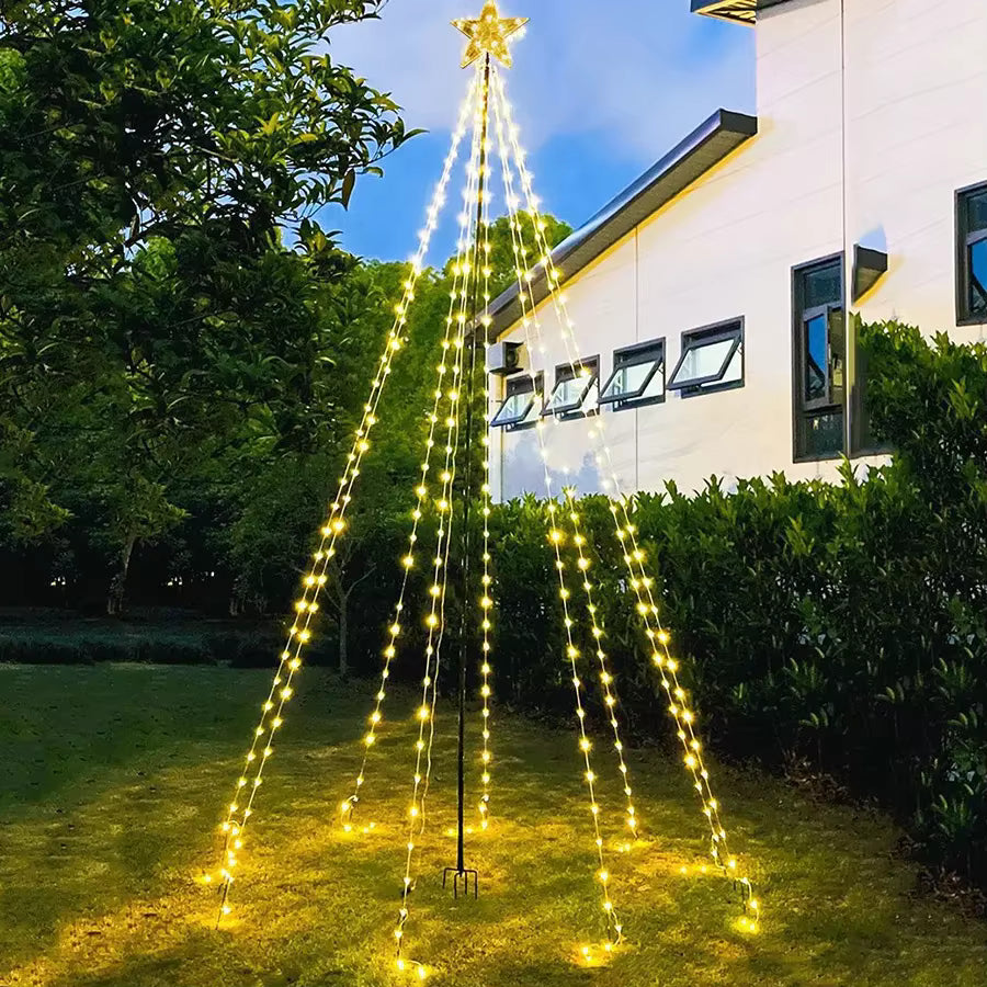 ESTRELLA CASCADA 3 METROS CON PANEL SOLAR + GUIA DECORACION GRATIS