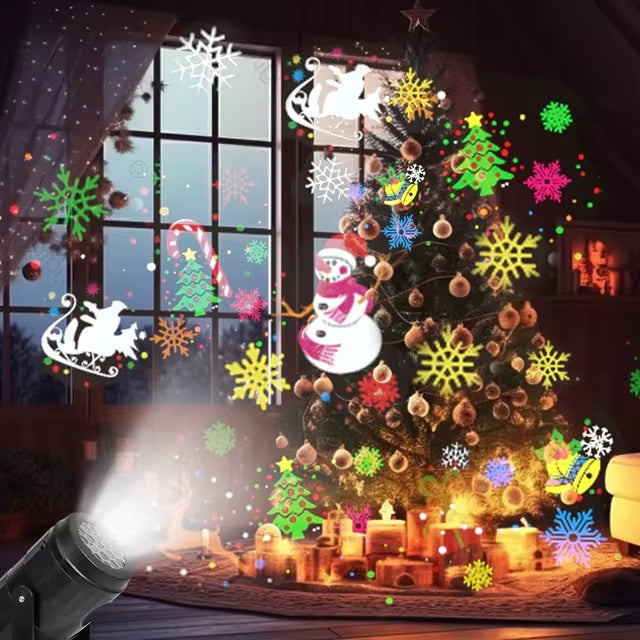 PROYECTOR LED NAVIDEÑO | FIGURAS MÁGICAS + EFECTO NIEVE
