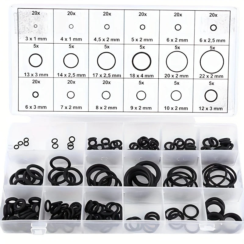 KIT 225 JUNTAS SELLANTES O-RINGS + ORGANIZADOR GRATIS