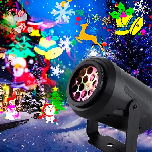 PROYECTOR LED NAVIDEÑO | FIGURAS MÁGICAS + EFECTO NIEVE