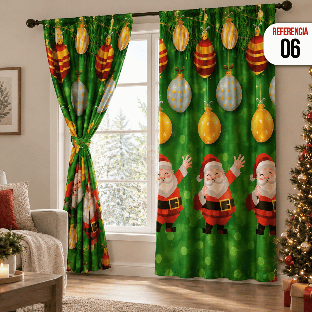 CORTINAS NAVIDEÑAS DOBLE PANEL