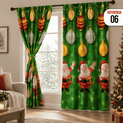 CORTINAS NAVIDEÑAS DOBLE PANEL