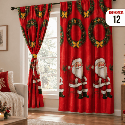 CORTINAS NAVIDEÑAS DOBLE PANEL