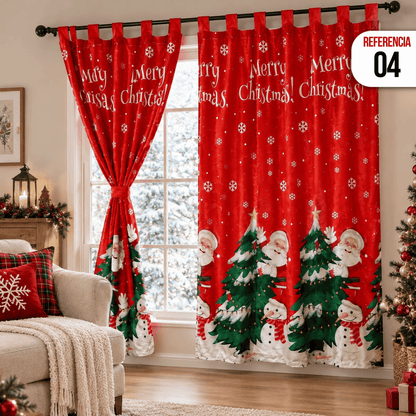 CORTINAS NAVIDEÑAS DOBLE PANEL