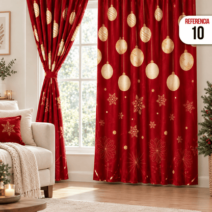 CORTINAS NAVIDEÑAS DOBLE PANEL