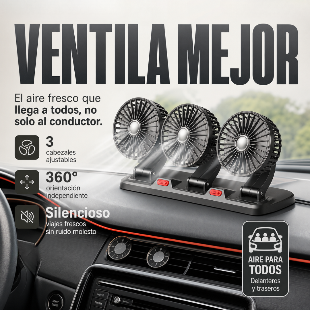 VENTILADOR 3 CABEZAS PLEGABLES PARA CARRO