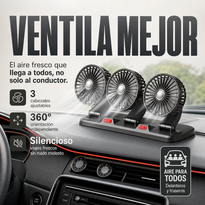 VENTILADOR 3 CABEZAS PLEGABLES PARA CARRO