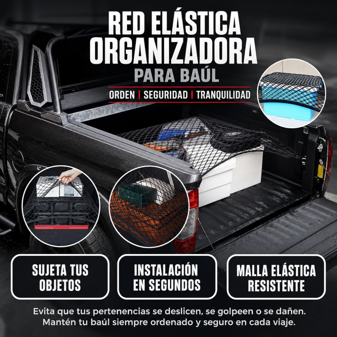 RED ELASTICA PARA CARGA Y EQUIPAJE - MALLA DOBLE