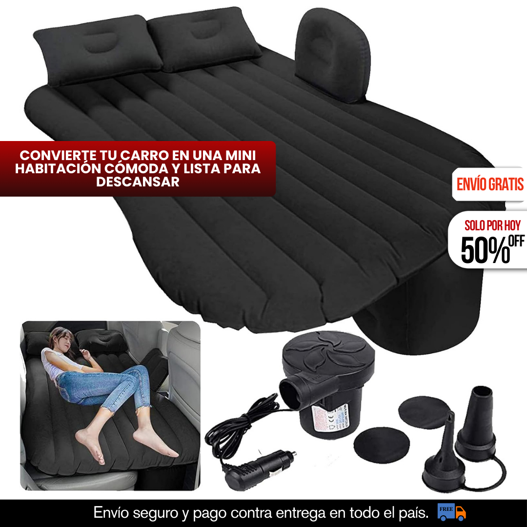 CAMA INFABLE PARA CARRO INCLUYE INFLADOR + 2 ALMOHADAS GRATIS