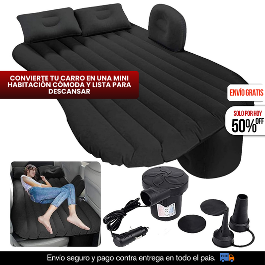 CAMA INFABLE PARA CARRO INCLUYE INFLADOR + 2 ALMOHADAS GRATIS