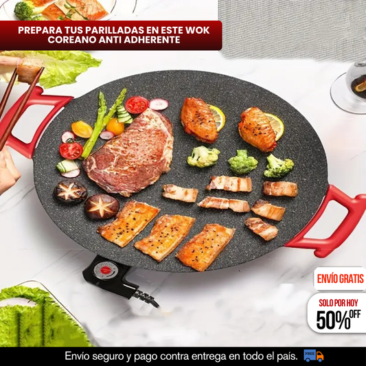 PARILLA ELECTRICA WOK TIPO COREANA - ANTI HUMO