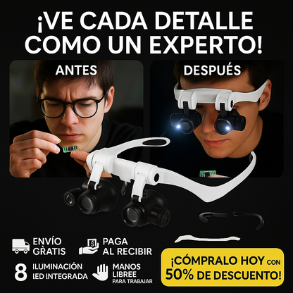 GAFAS LED AUMENTO AJUSTABLE LUMILENS™ 50% OFF + ENVIO GRATIS