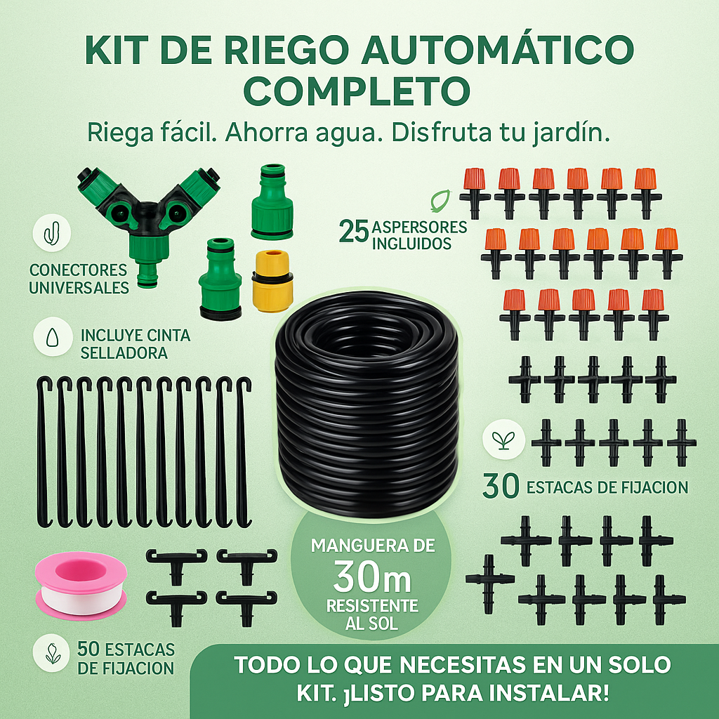 SISTEMA DE RIEGO PARA PLANTAS + SET INSTALACION Y ENVIO GRATIS