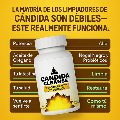 CANDIDA CLEANSE – CONTROLA ANTOJOS, DESINFLAMA ABDOMEN Y COMBATE CANSANCIO