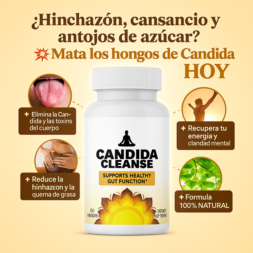 CANDIDA CLEANSE – CONTROLA ANTOJOS, DESINFLAMA ABDOMEN Y COMBATE CANSANCIO