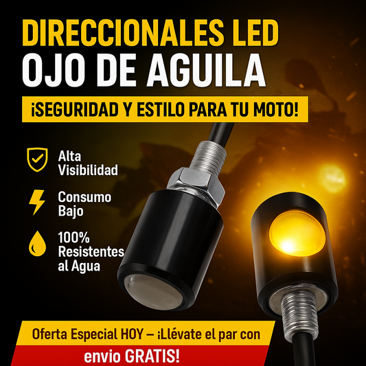 PAR DIRECCIONALES OJO DE AGUILA | LUZ LED + SECUENCIA DINÁMICA