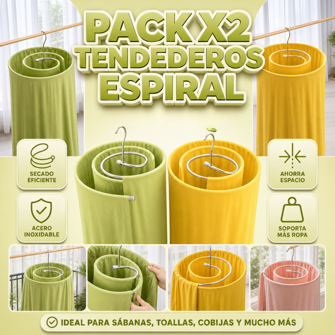 PACK X2 TENDEDEROS ESPIRAL