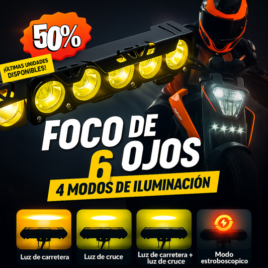EXPLORADORA LED 6 OJOS| 120W POTENCIA REAL + RESISTENCIA IP67
