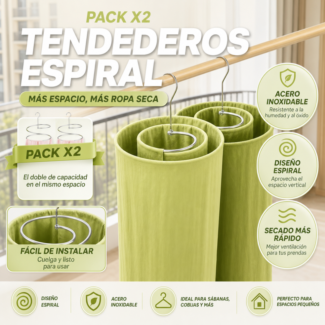 PACK X2 TENDEDEROS ESPIRAL