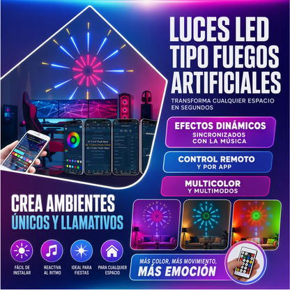 LUZ LED TIPO FUEGO ARITFICIAL BLUETOOTH
