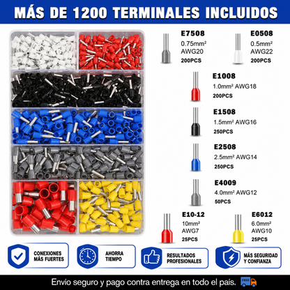KIT CRIMPADO PROFESIONAL + 1200 TERMINALES