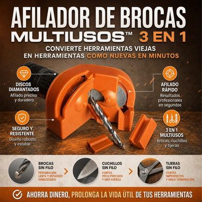 AFILADOR DE BROCAS MULTIFUNCIONAL 3 EN 1