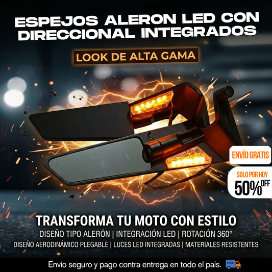 PAR ESPEJOS ALERON CON DIRECCIONAL LED INTEGRADO RIZOMA