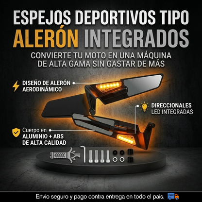 PAR ESPEJOS ALERON CON DIRECCIONAL LED INTEGRADO RIZOMA