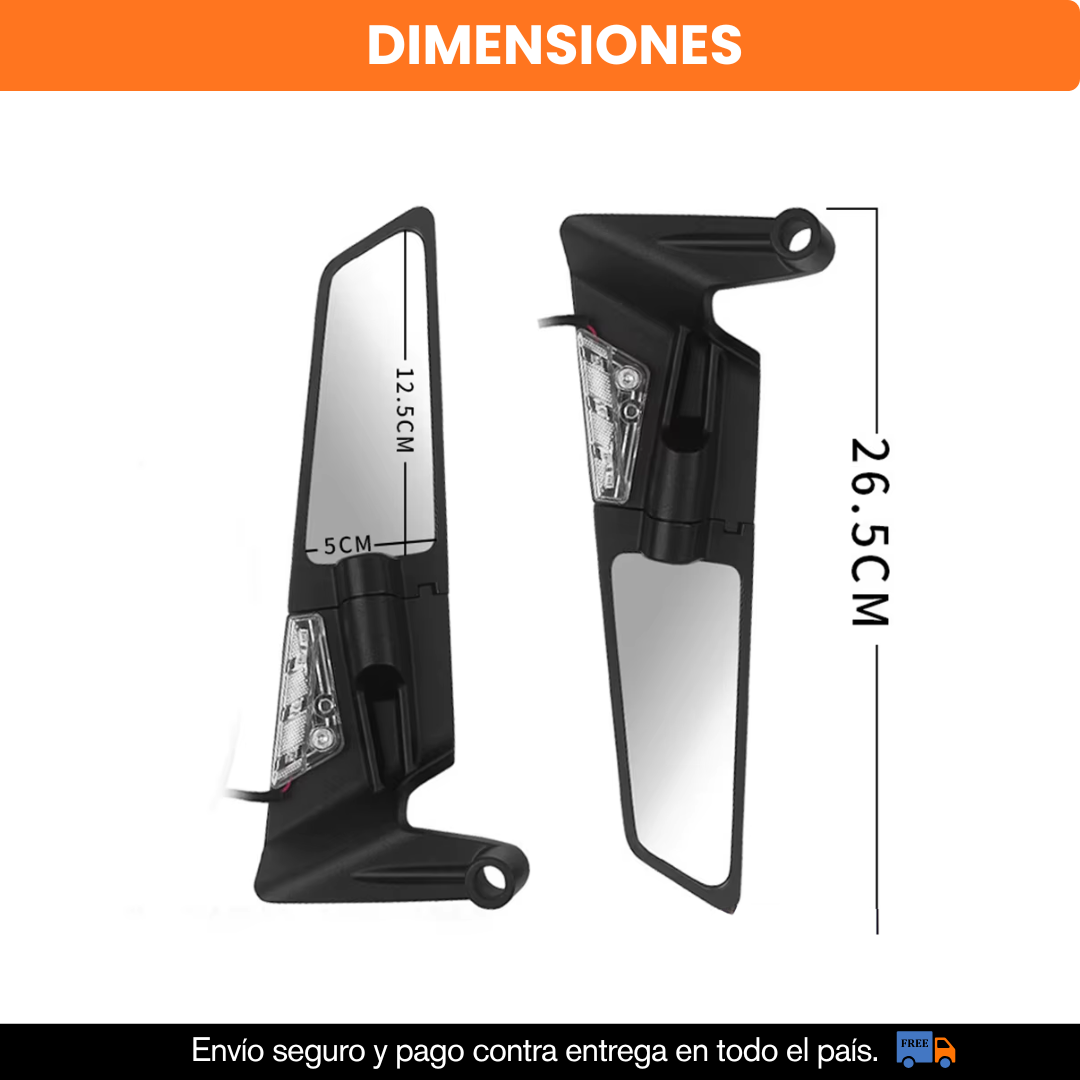 PAR ESPEJOS ALERON CON DIRECCIONAL LED INTEGRADO RIZOMA