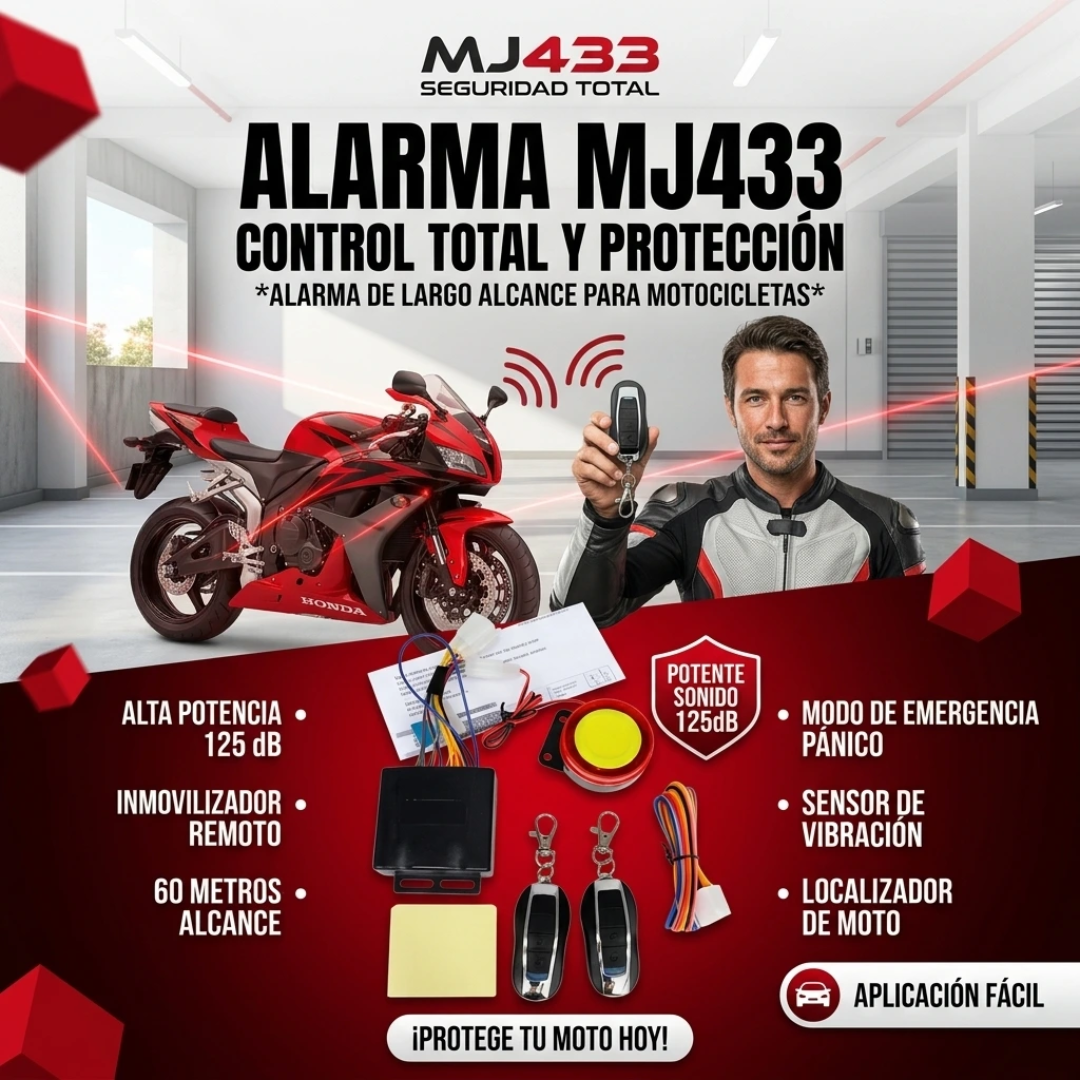 ALARMA ANTI ROBO PARA MOTO CON SENSOR Y ENCENDIDO REMOTO