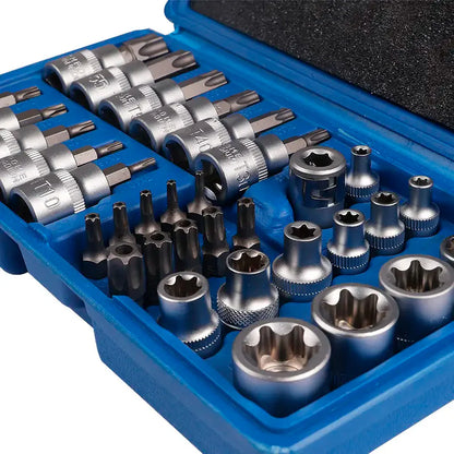 JUEGO DE COPAS TORX 34 PIEZAS MACHO Y HEMBRA