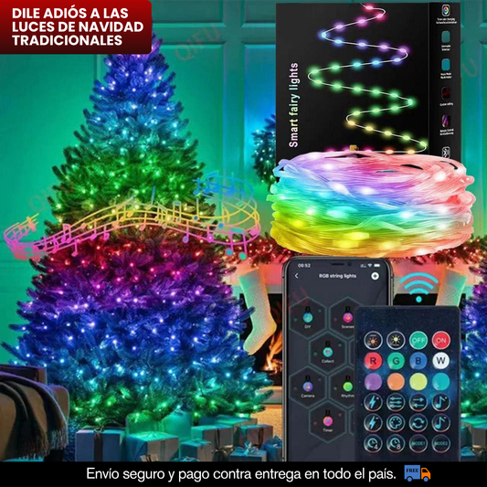 LUZ NAVIDEÑA LED INTELIGENTE BLUETOOTH 10 METROS
