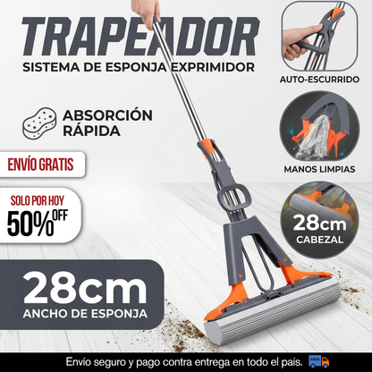 TRAPEADOR ESCURRIDOR DE ESPUMA ANTI RESIDUOS