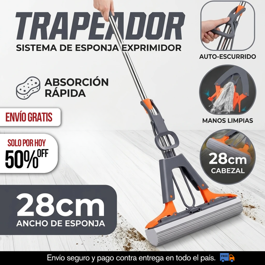 TRAPEADOR ESCURRIDOR DE ESPUMA ANTI RESIDUOS
