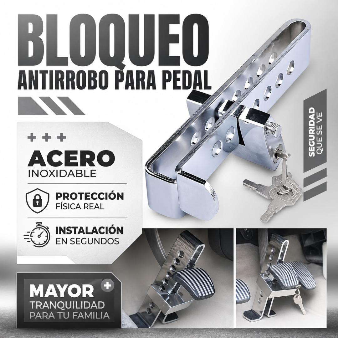 SEGURO TRABAPEDAL ANTIROBO PARA CARRO