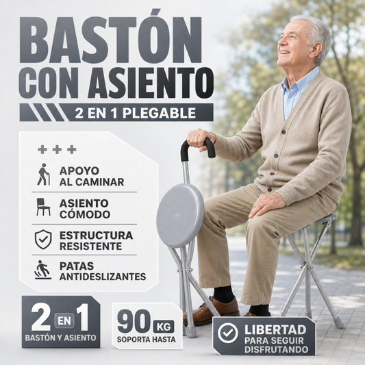 BASTON PLEGABNLE CON SILLA
