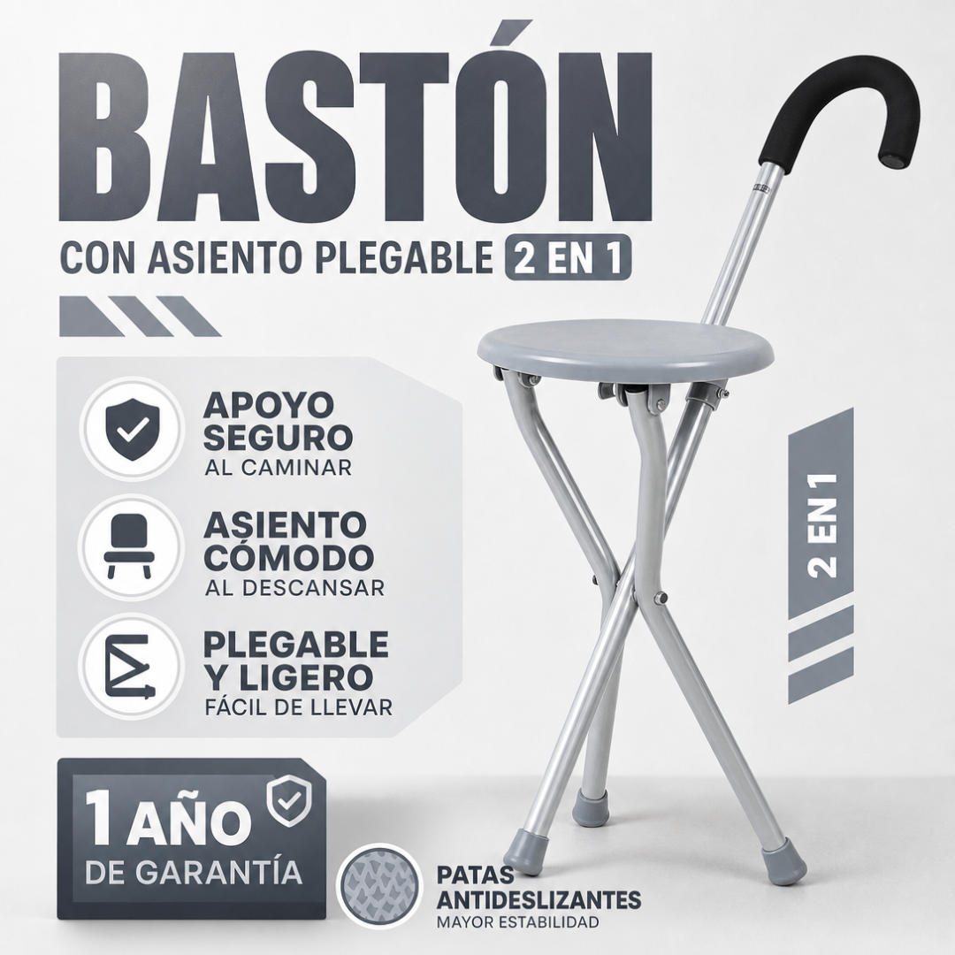 BASTON PLEGABNLE CON SILLA